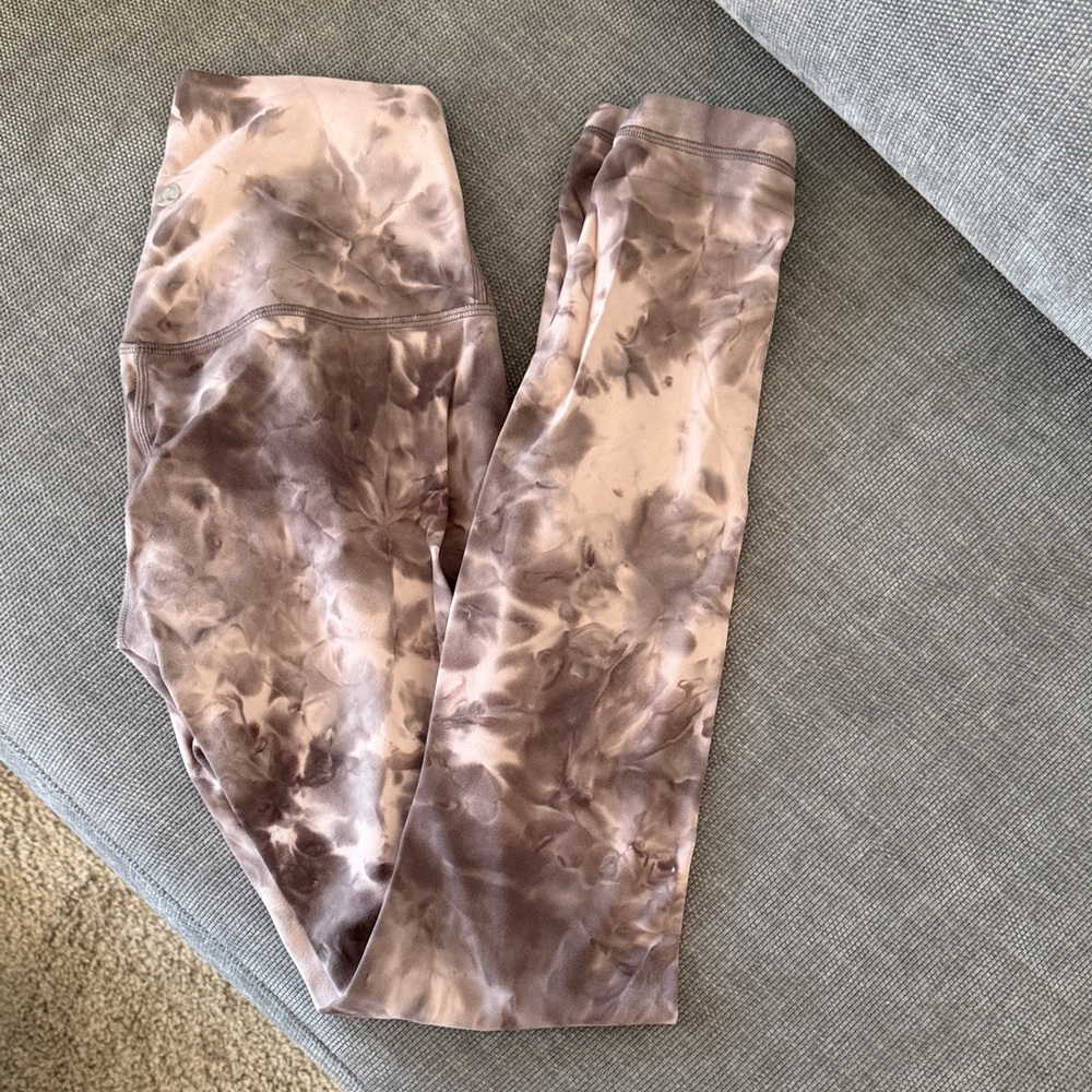 lululemon athletica Tie-Dye Mauve/Beige High-Rise Leggings